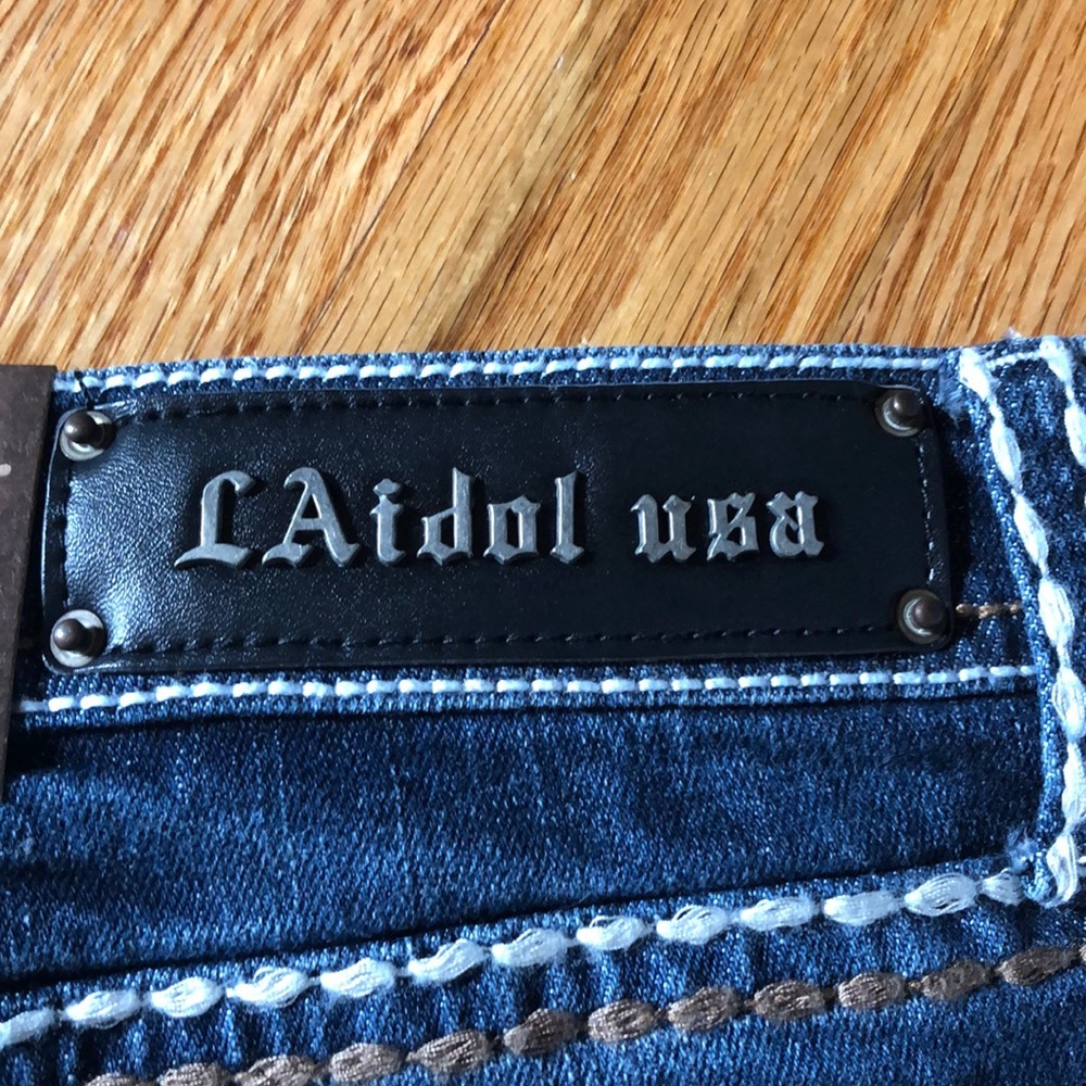 ‼️LAST 1‼️ NWT 💋 LA IDOL FRINGED JEAN SHORT Sz XS - Picture 3 of 10